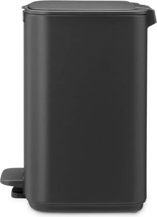 Кош за боклук Brabantia Bo Pedal 1010132, 7 л, Плавно затваряне, Гумирана основа, Минерално покритие, Тъмносив