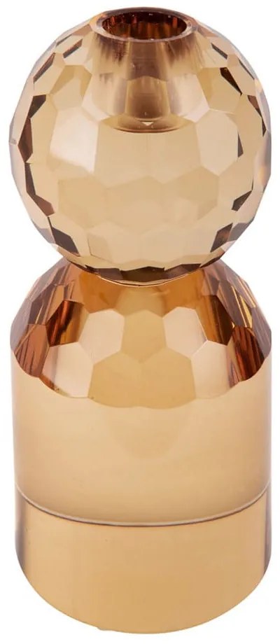 Бежов и жълт стъклен свещник Crystal Art - PT LIVING