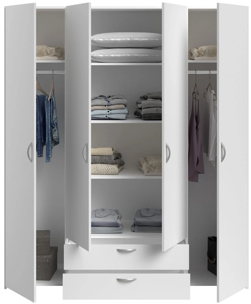 Гардероб Dorm 4-door с огледало-Leuko