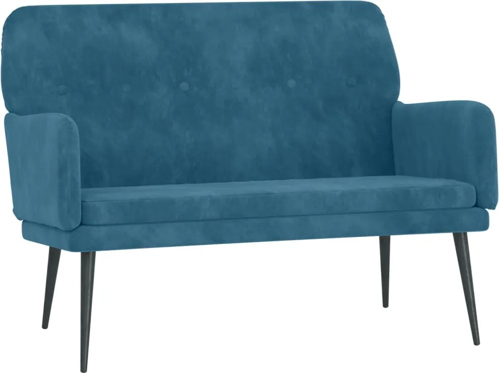 351423 vidaXL Пейка, синя, 108x79x79 см, кадифе