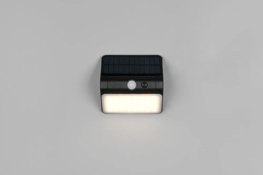 LED стенно външно осветително тяло със соларен панел (височина 12 cm) Olinda – Reality