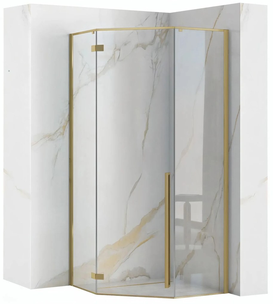 Душ кабина Rea DIAMOND 100x100 BRUSH GOLD