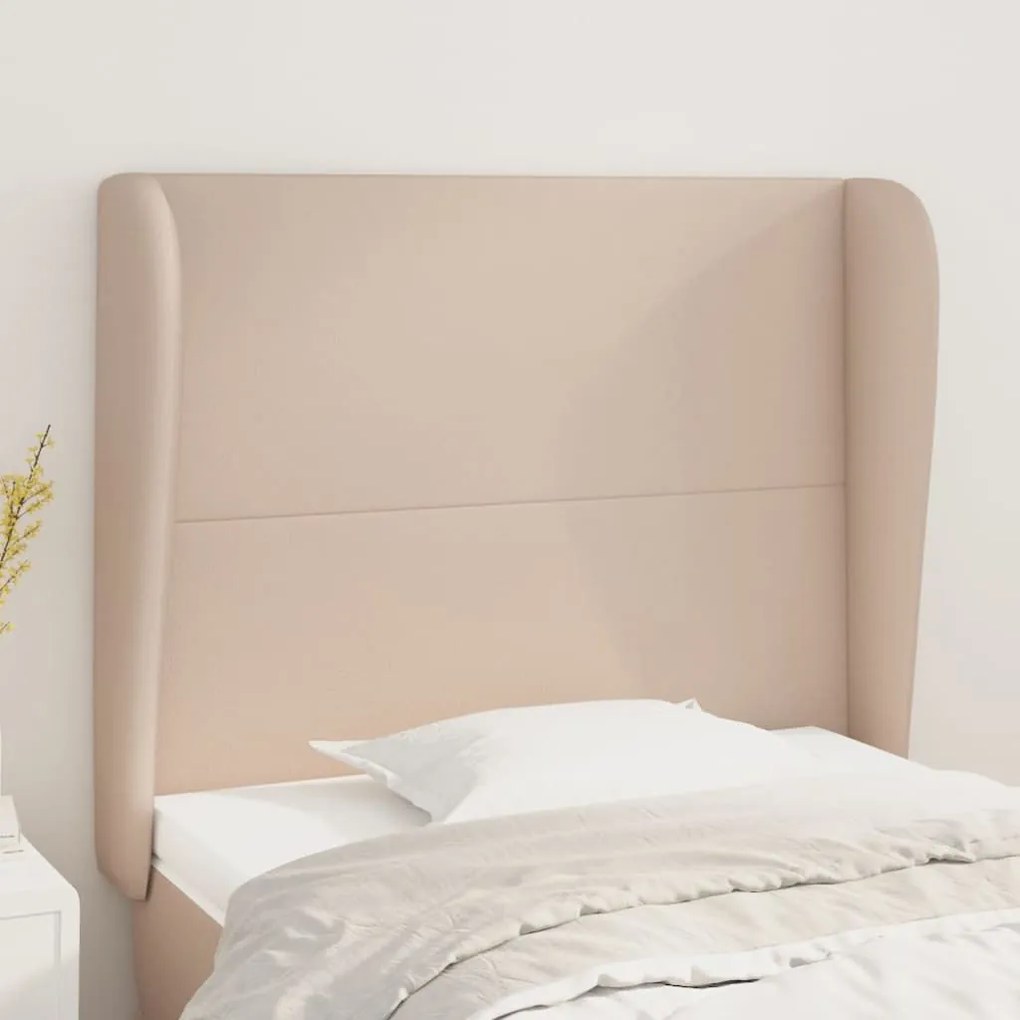 3117759 vidaXL Горна табла с уши, капучино, 93x23x118/128 см, изкуствена кожа