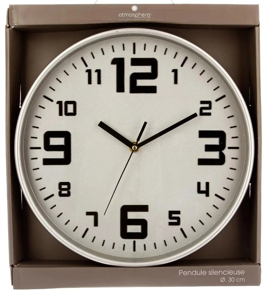 Стенен часовник atmosphera Elian, Ø30 cm - Сив