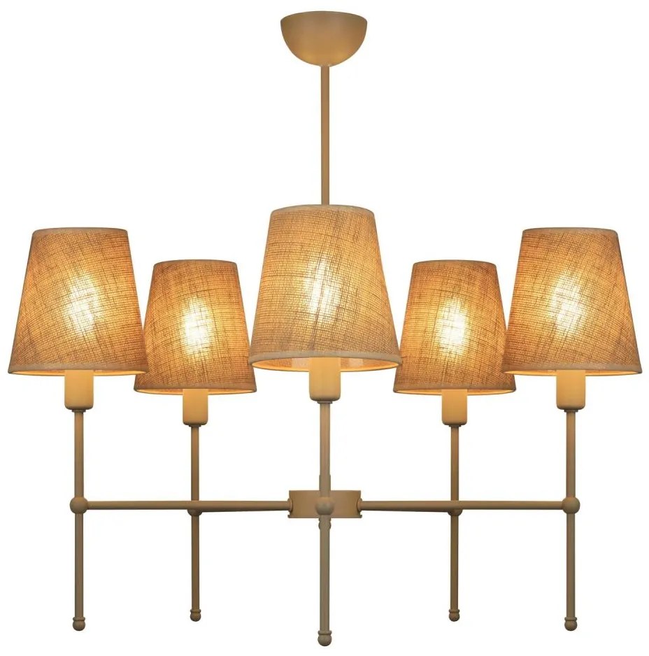Полилей на прът MADELA 5xE14/40W/230V юта/бежова