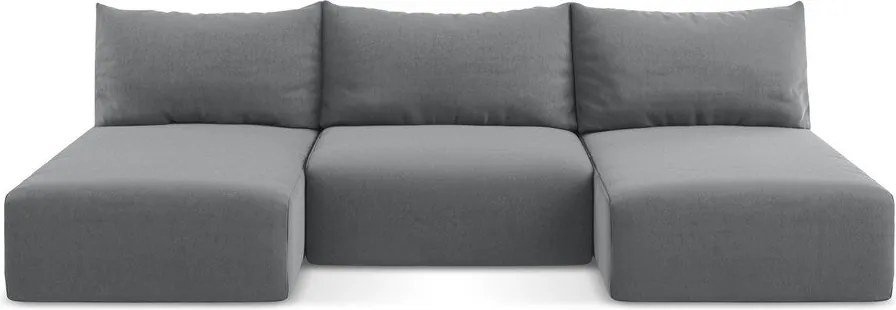 Сив кадифен сгъваем/с място за съхранение ъглов диван (U форма) Kalena – Makamii
