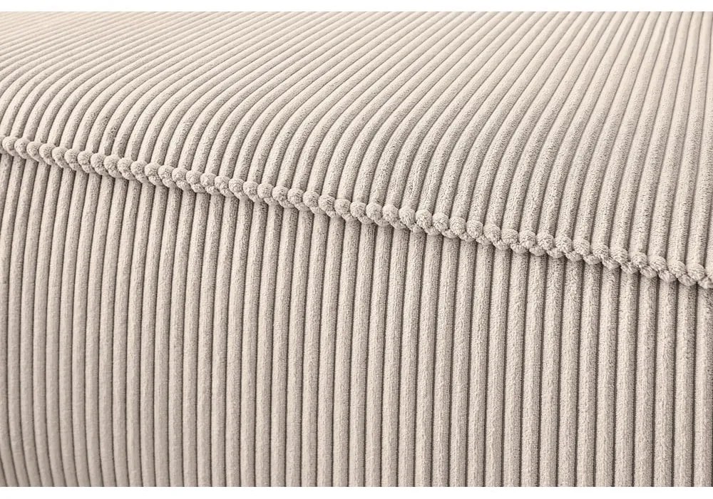 Кремав велурен U-образен ъглов диван, ляв ъгъл Nihad modular - Bobochic Paris