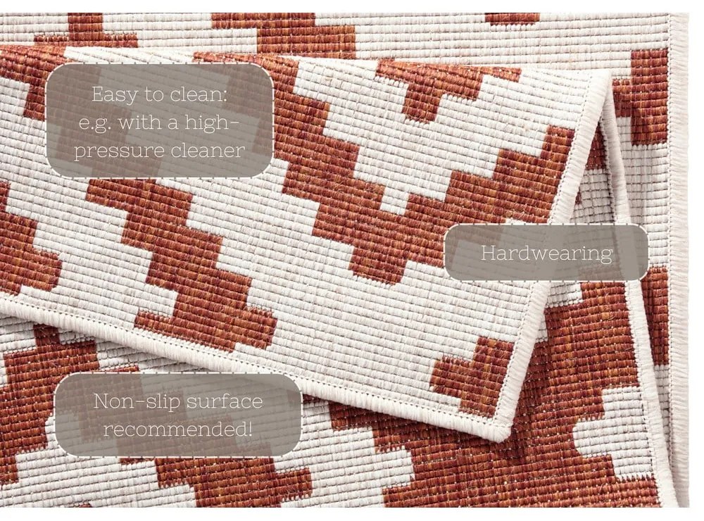 Кафяв и кремав килим за открито , 80 x 250 cm Malta - NORTHRUGS