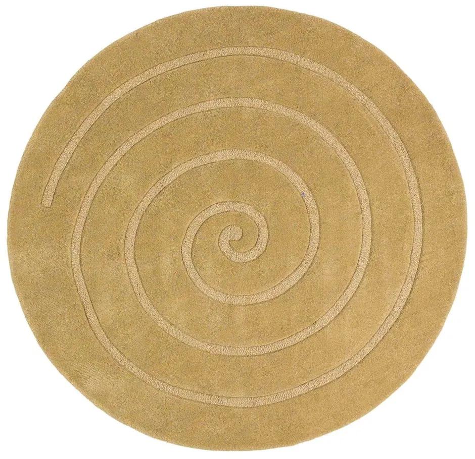 Бежов вълнен килим , ⌀ 180 cm Spiral - Think Rugs