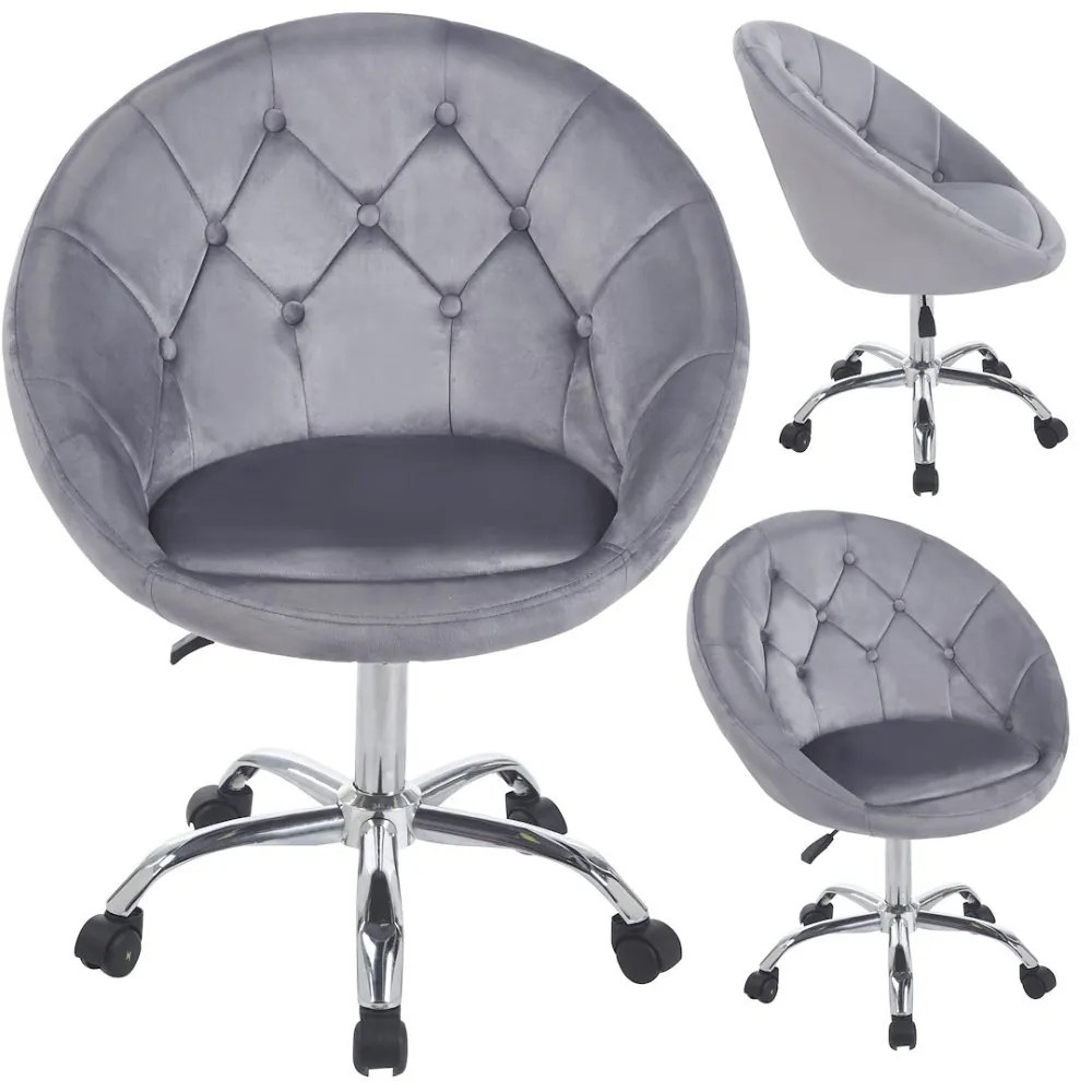 Кадифен офис стол RUNDO розова