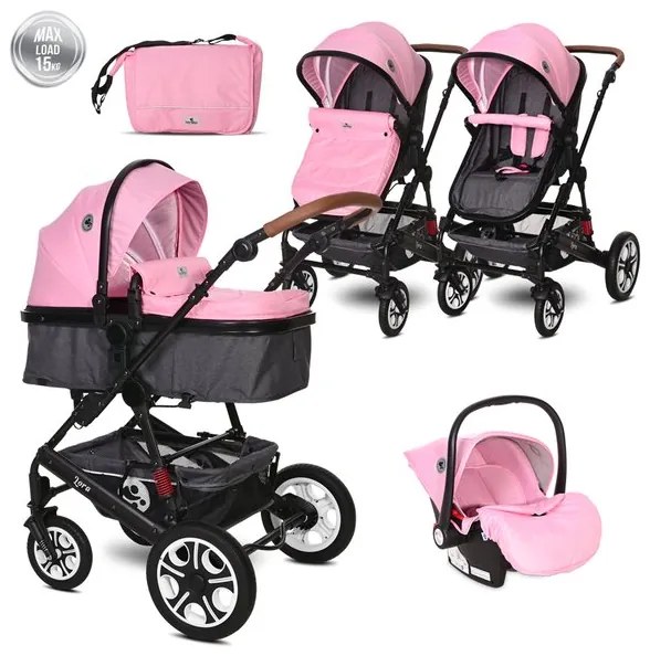 Комбинирана детска количка LORA SET LORELLI - CANDY Pink new