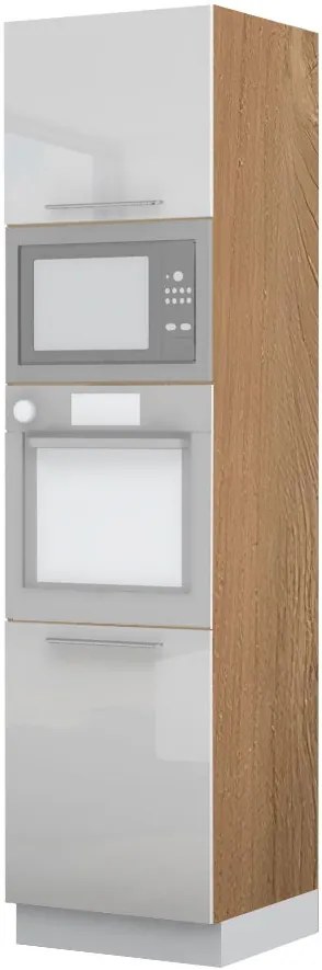 Висок подов шкаф за фурна Raval K23-60-RM-Walnut - White glossy