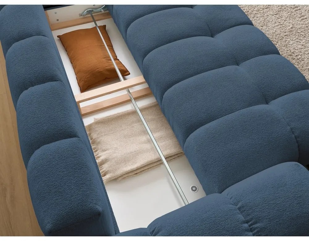 Тъмносин шенилов диван 278 cm Everest – Bobochic Paris