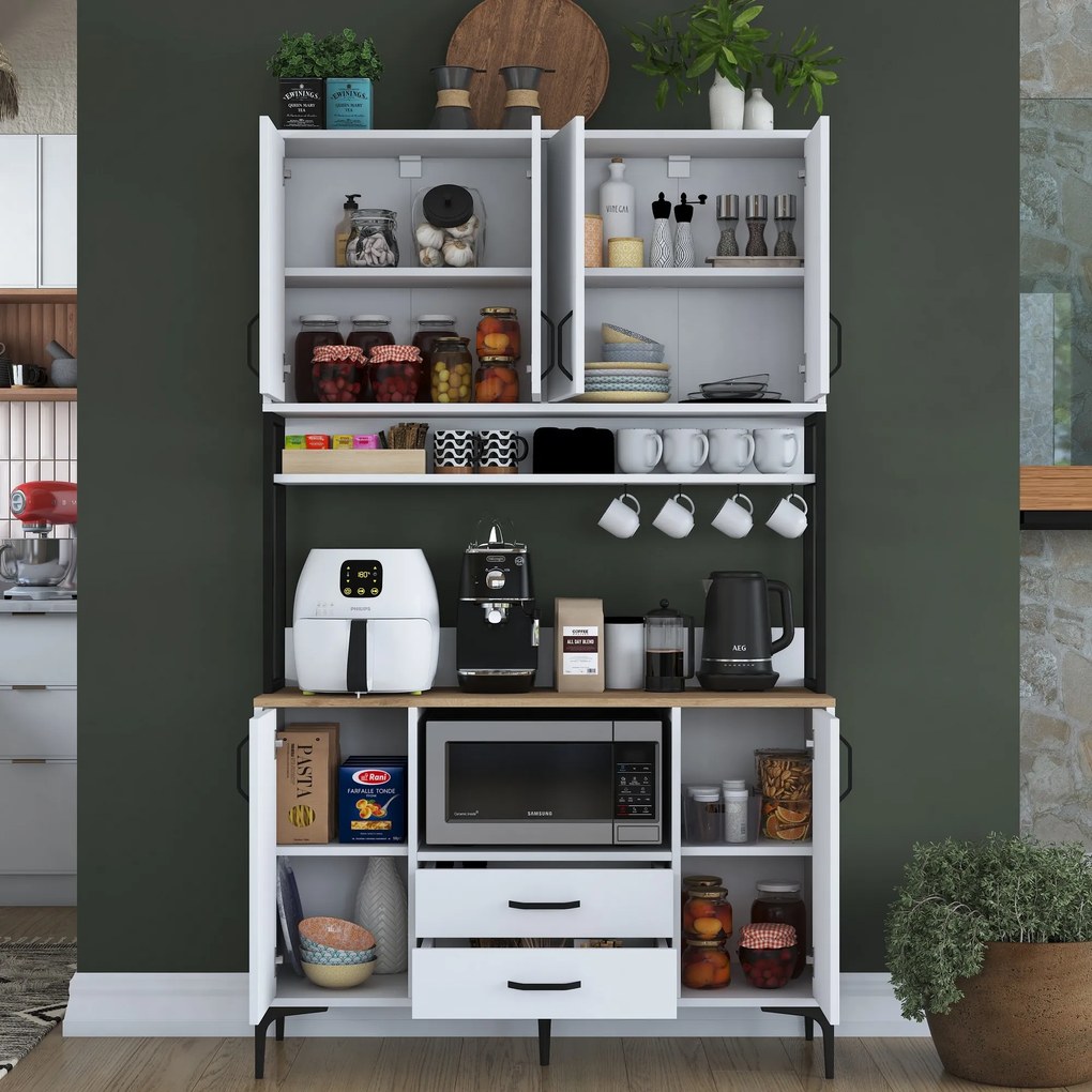 Многофункционален шкаф JE169, цвят Бял Орех