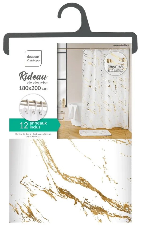 Завеса за душ 180x200 cm Aquamarbre – douceur d'intérieur