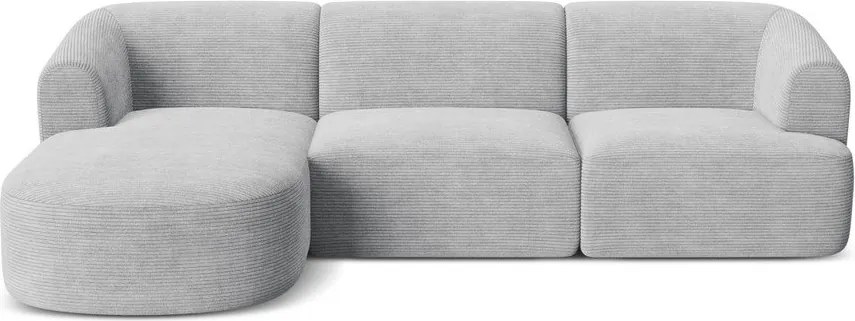 Светлосив ъглов диван от рипсено кадифе (ляв ъгъл) Campi – Cosmopolitan Design