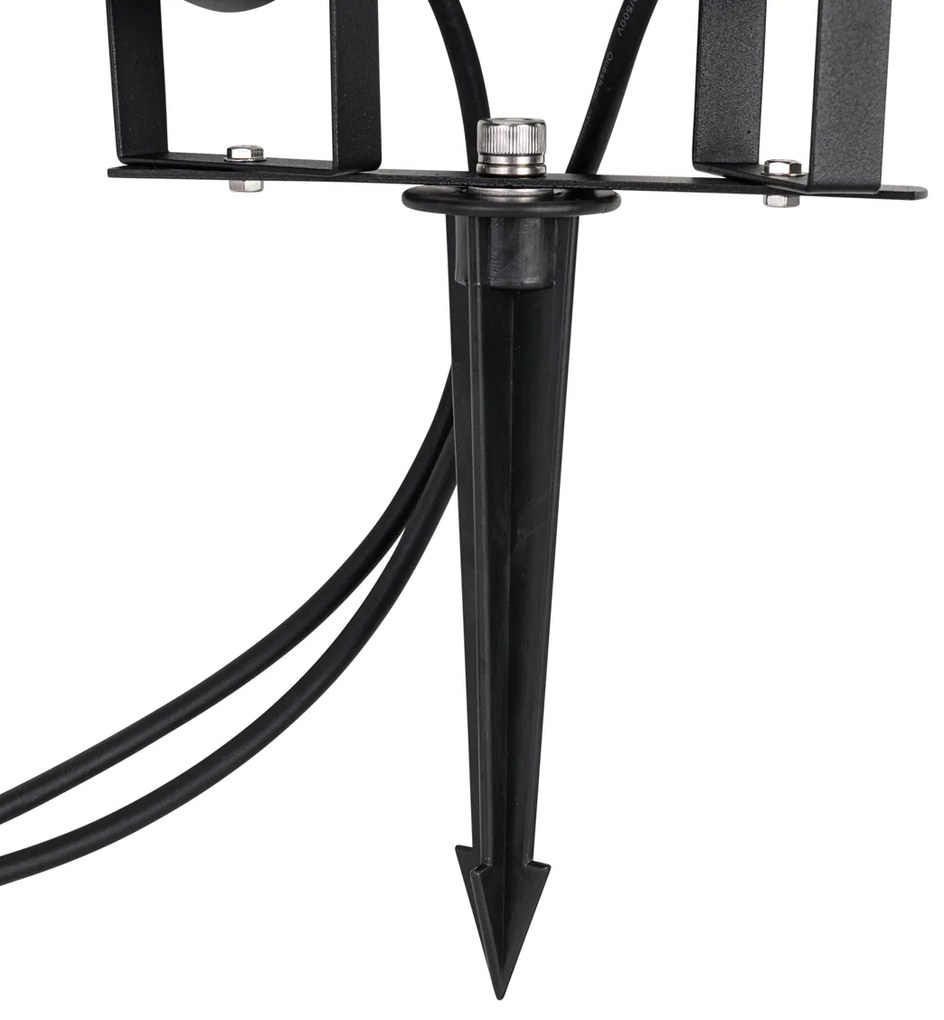 Модерен градински прожектор черен вкл. кабел и щепсел 150 см 2 светлини IP65 - Basic