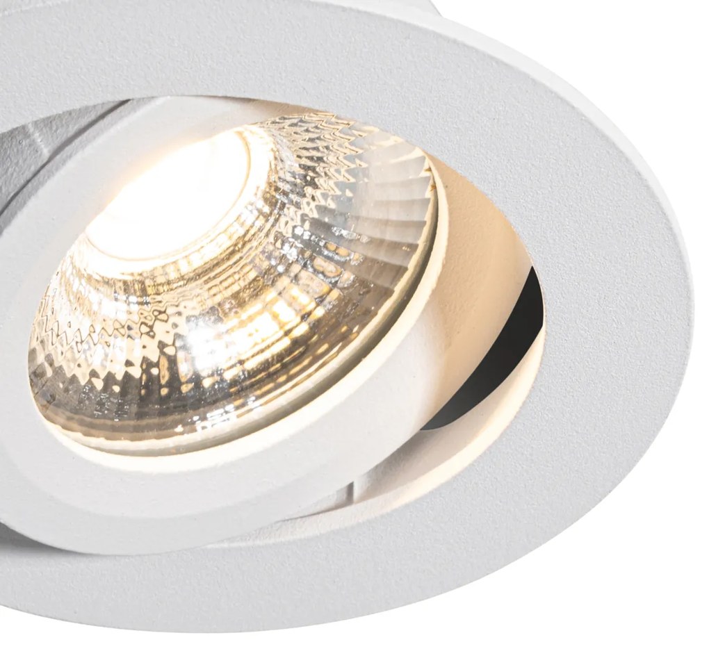 Set van 6 moderne inbouwspots wit 8,2cm incl. LED IP54 ultra slim - Pupil