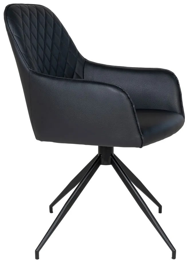 Черен тапициран трапезен стол Harbo – House Nordic