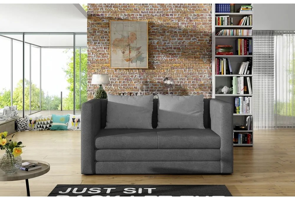 Сив шенилов разтегателен диван 132 cm Neva – ELTAP