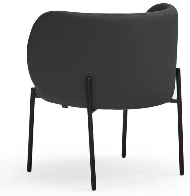 Черен фотьойл от изкуствена кожа Mogi - Teulat