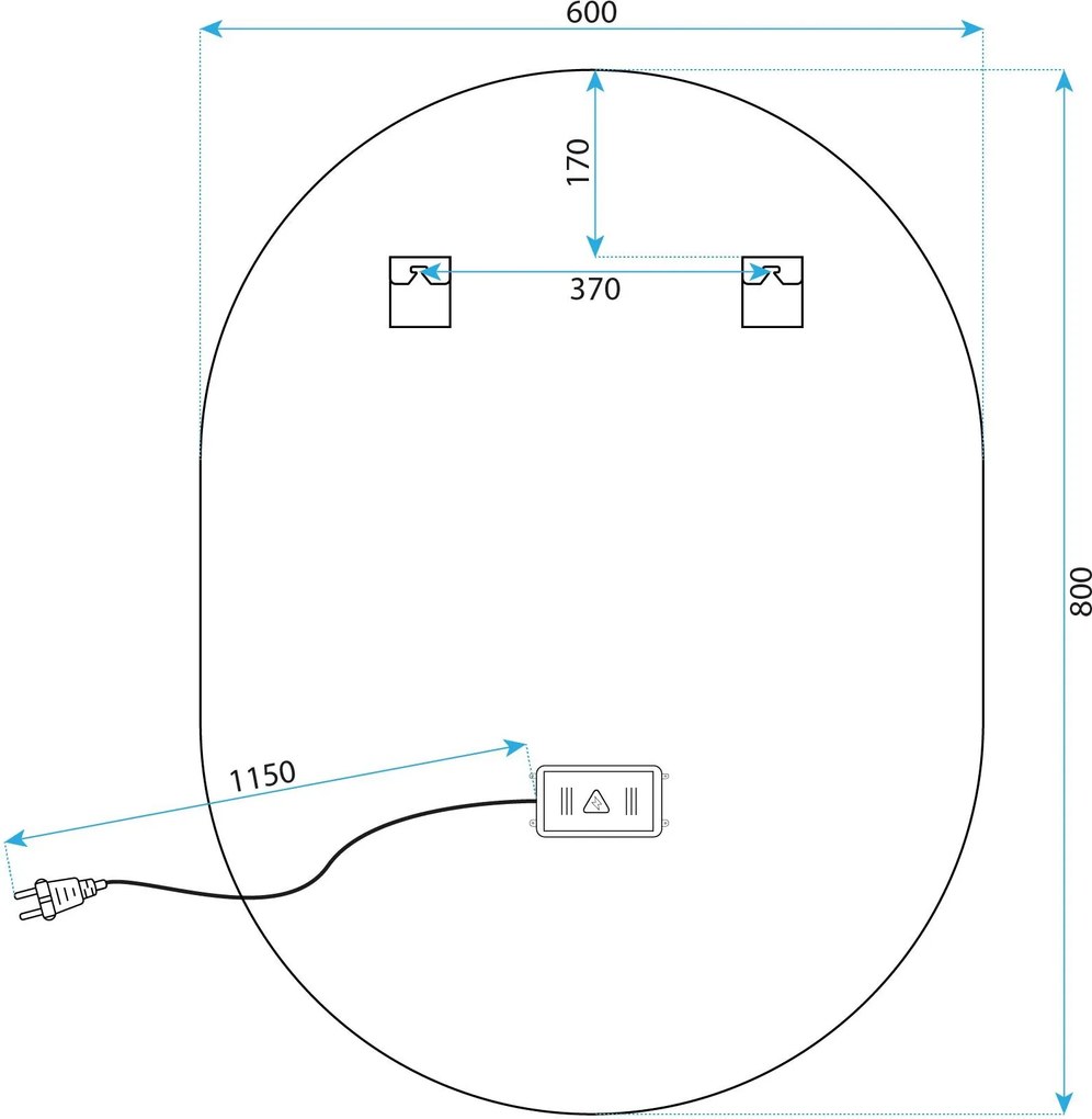 Огледало LED EGG 60x80 cm