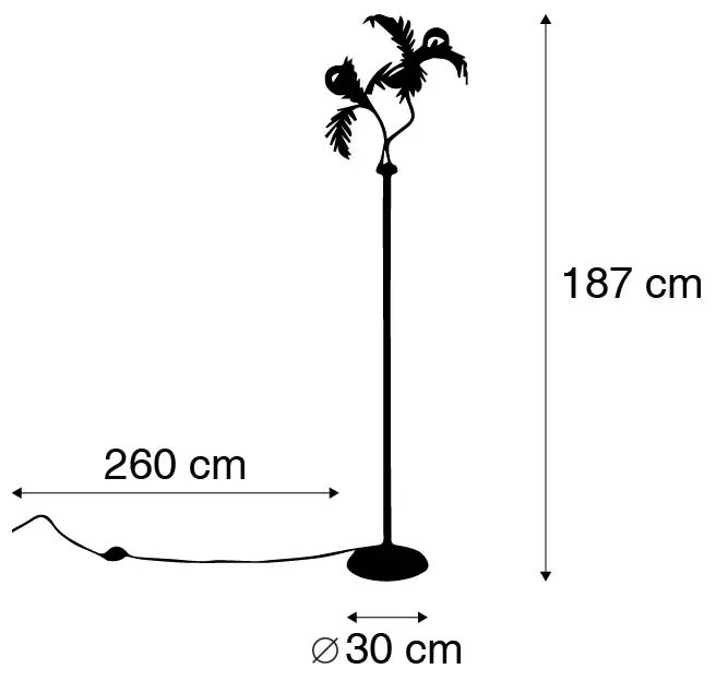 Смарт подова лампа златиста 2-светлинна с Wifi G95 - Botanica