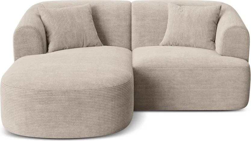 Светлокафяв ъглов диван от рипсено кадифе (ляв ъгъл) Campi – Cosmopolitan Design