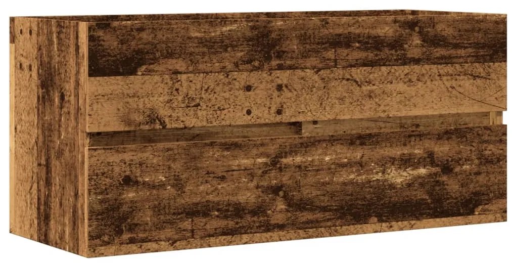 856252 vidaXL Долен шкаф за мивка, старо дърво, 100x38,5x45см инженерно дърво