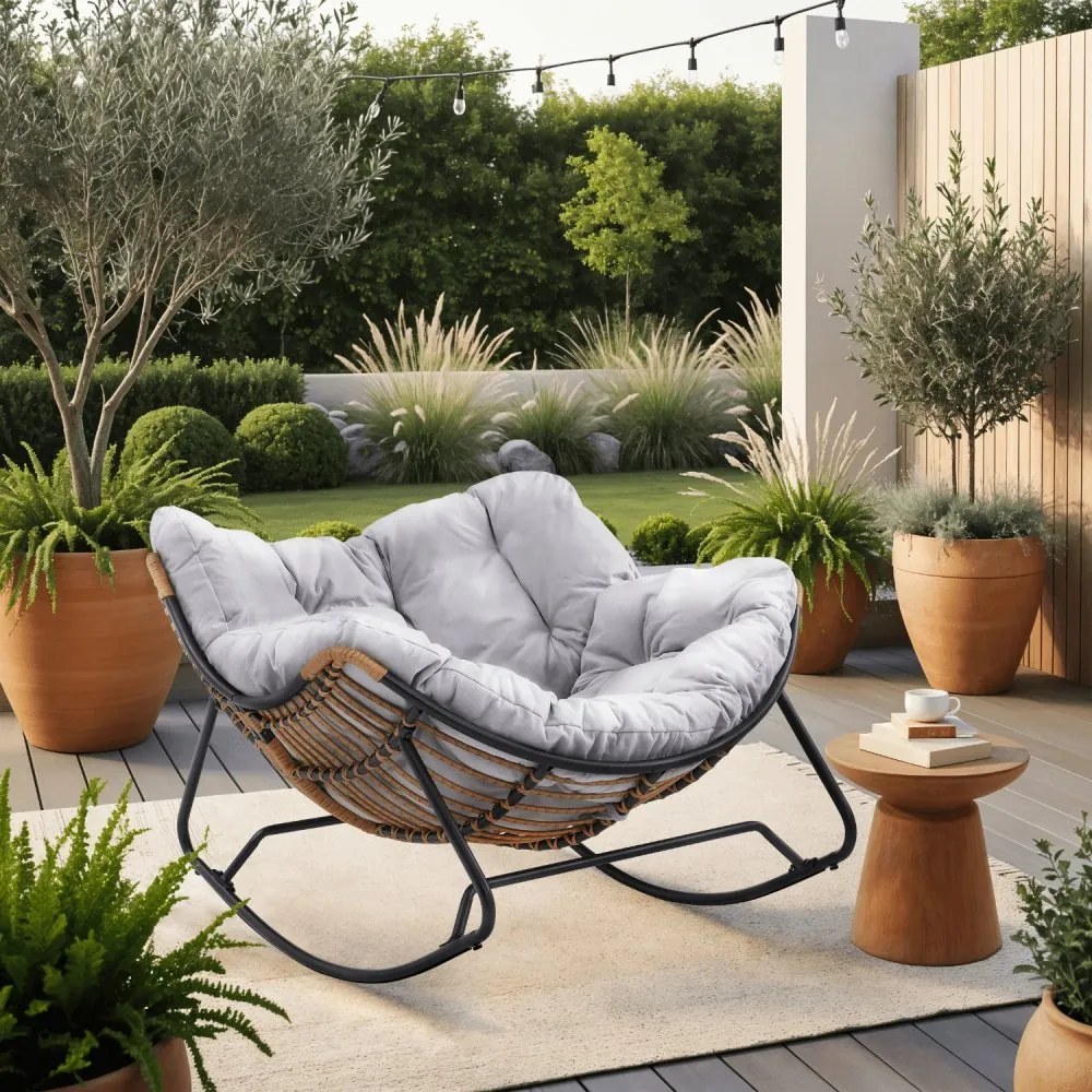 Удобен люлеещ се стол ELTON svetlosivá