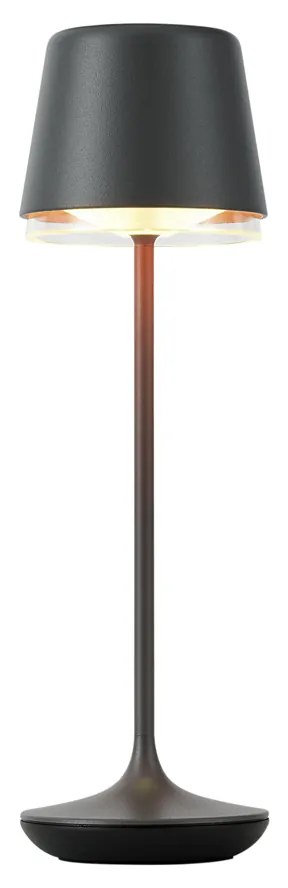 Настолна лампа черна с LED IP65 акумулаторна със станция за зареждане - Treble