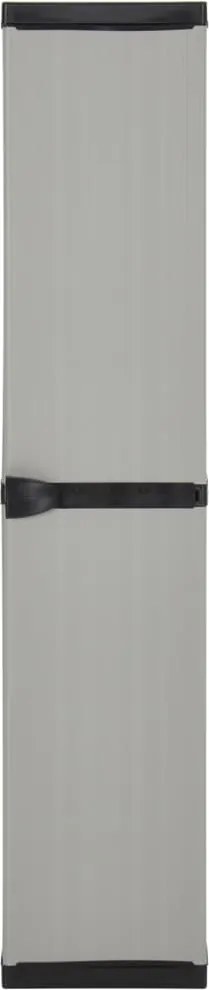 340985 vidaXL Градински шкаф за съхранение с 3 рафта сиво-черен 34x40x168 см