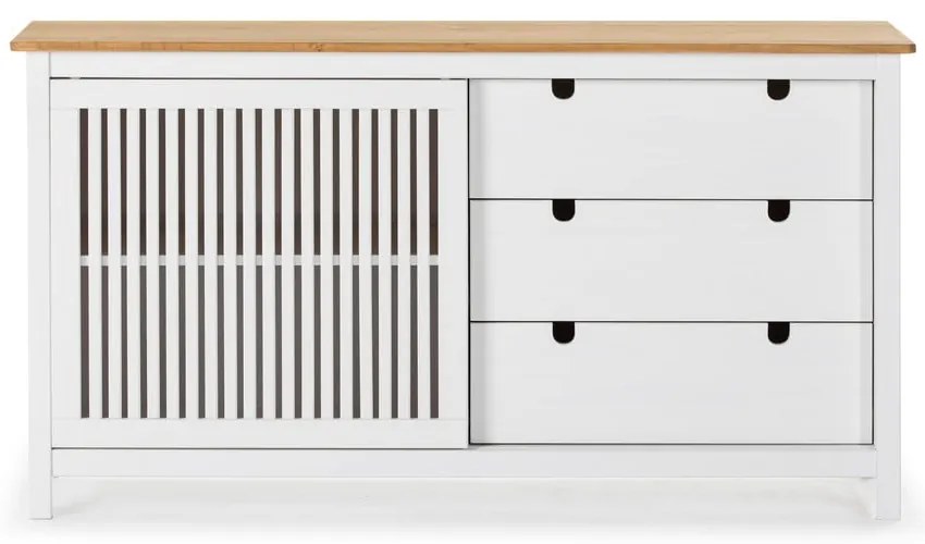 Бял дървен скрин с чекмеджета Bruna - Marckeric