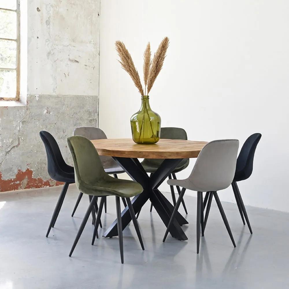 Сиви кадифени трапезни столове в комплект от 2 броя Capri - LABEL51