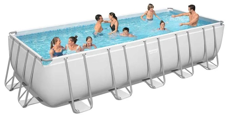 Bestway - Басейн с метална конструкция Power Steel Rectangular Above Ground Pool 640 x 274 x 132см