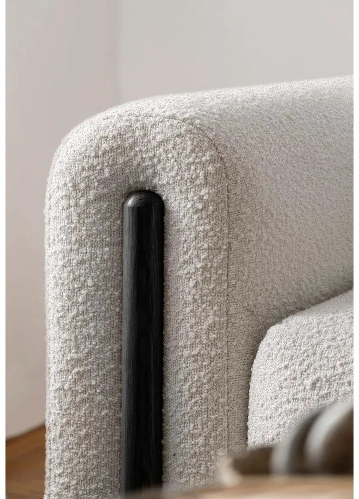 Сиво-бежов сгъваем/с място за съхранение диван от прежда с примки от букле 244 cm Arcadova – ELTAP