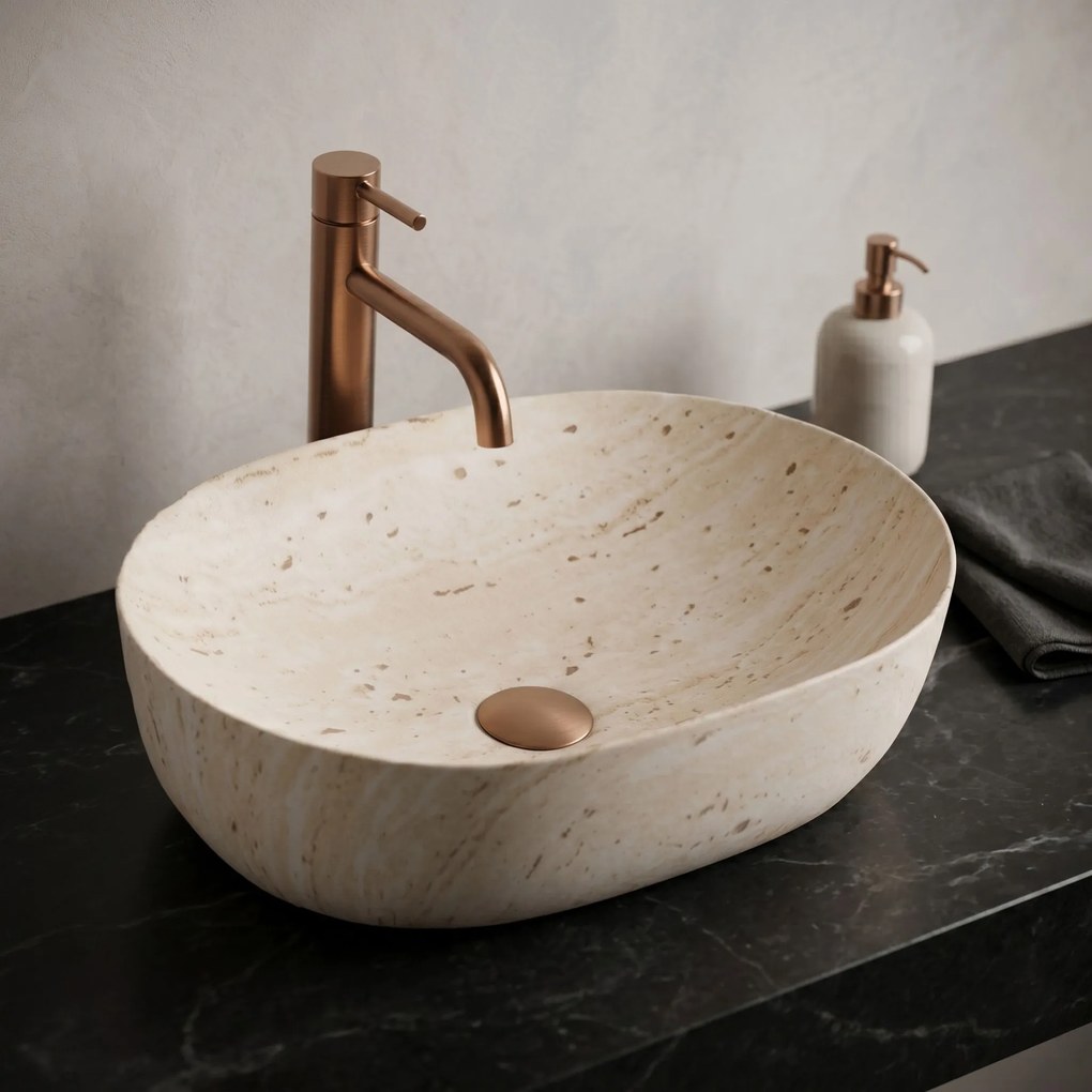 Умивалник за плот Rea Amelia Travertine Classic 48