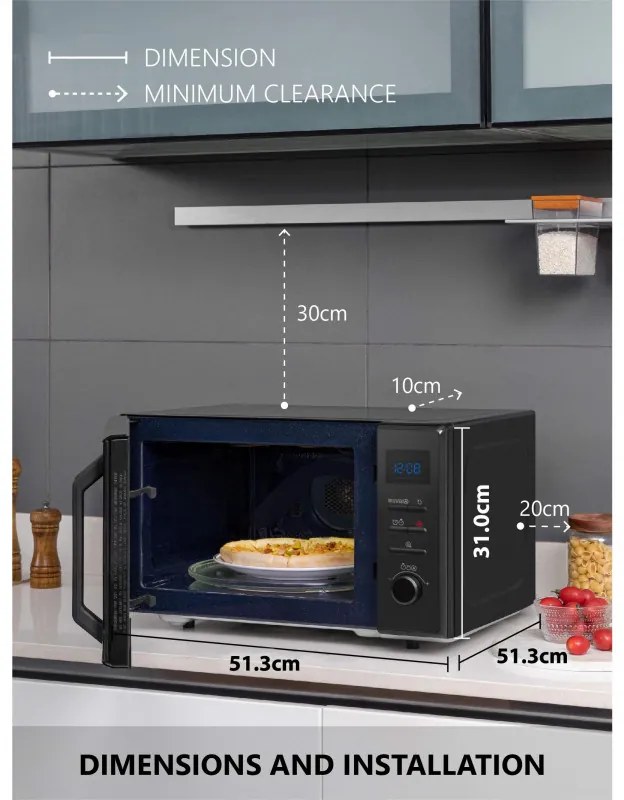 Микровълнова фурна 4в1 Toshiba MW2-AC25TWH, 25 л, 950W, Grill 1100W, Конвекция 2100W, Керамично покритие, Бял