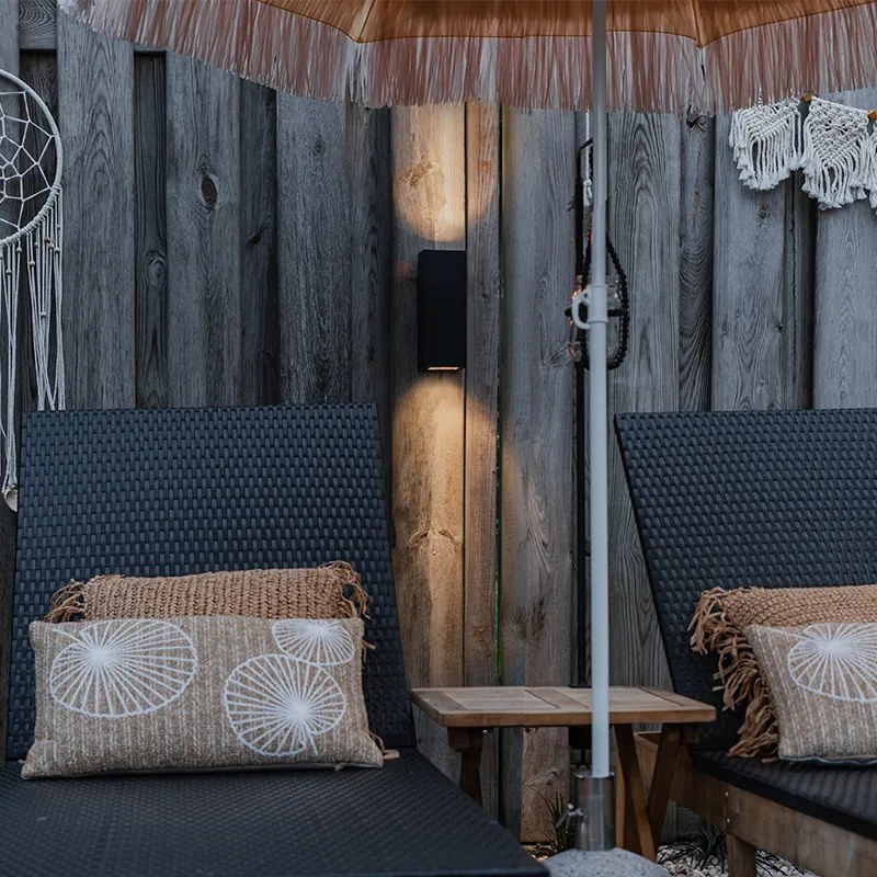 Модерна стенна лампа черна 2-светлина GU10 AR70 IP54 - Baleno