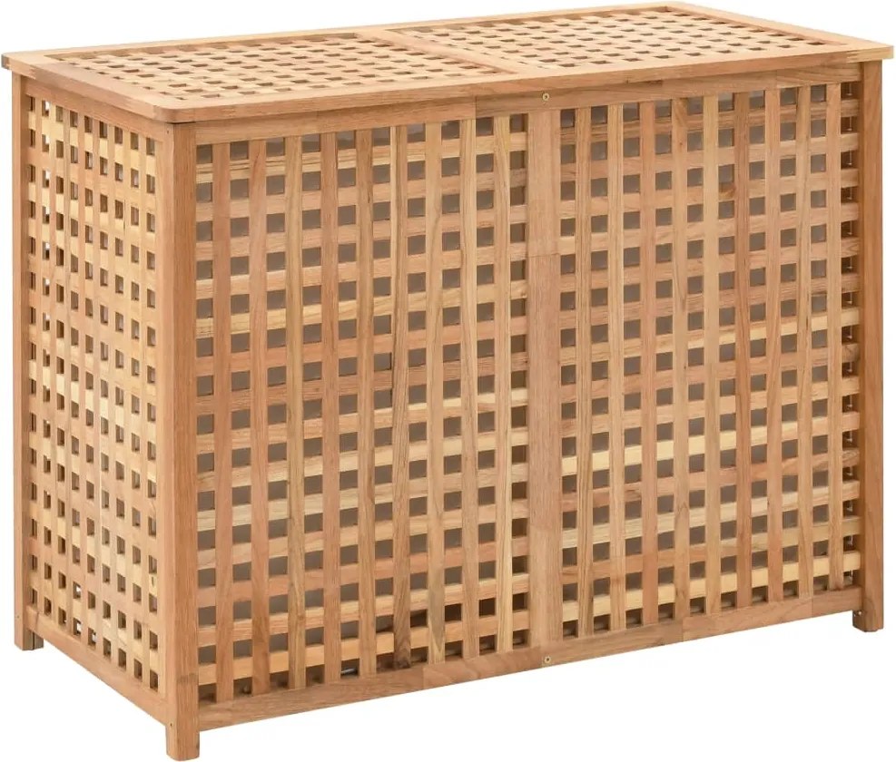 247604 vidaXL Кош за пране 39x39x65 см масивно орехово дърво