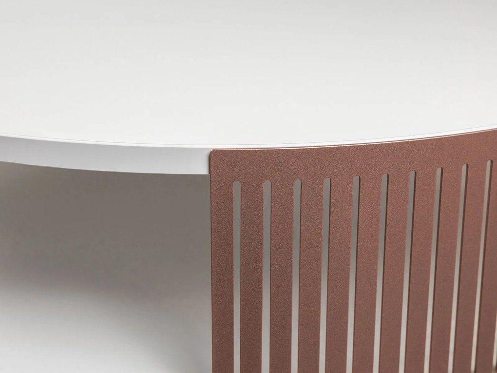 Холна маса Fikoli Ember-Бял мрамор - Медно