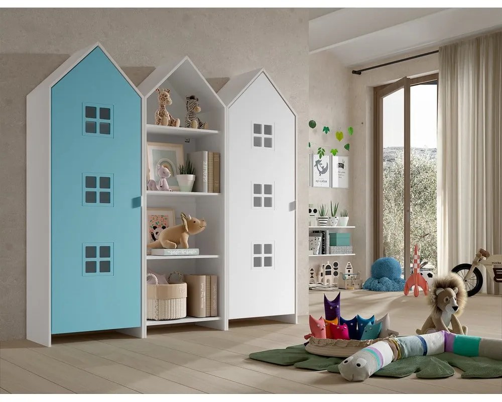 Отворен детски гардероб в бял исветлосин цвят 173x171,5 cm CASAMI BRUGES – Vipack