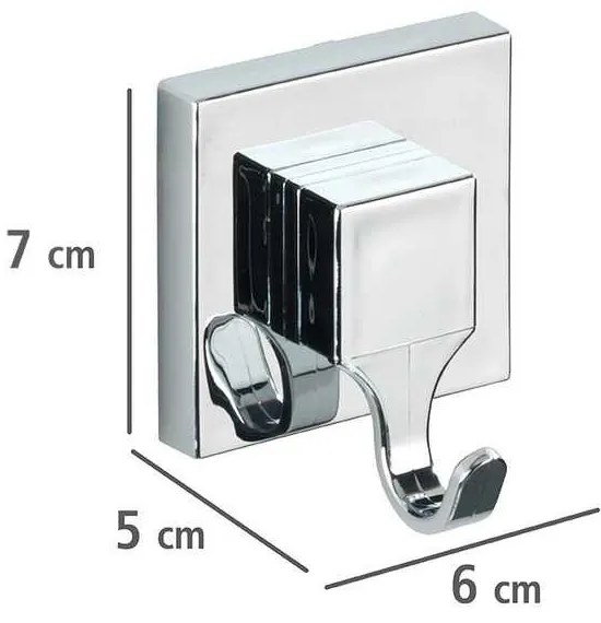 Самозалепващ пластмасов комплект аксесоари за баня в лъскаво сребристо Quadro – Wenko