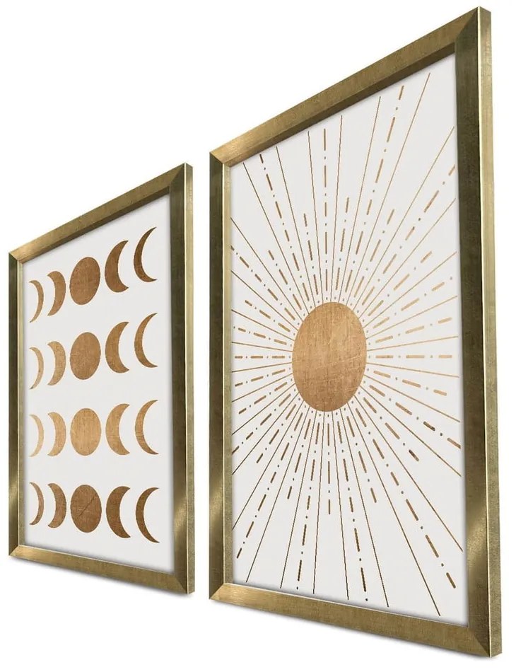 Картини в комплект 2 бр. 38x53 cm Moon & Sun – Wallity