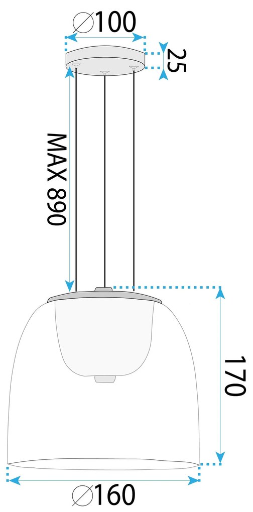 Висяща LED лампа APP1689-1PC A Gold