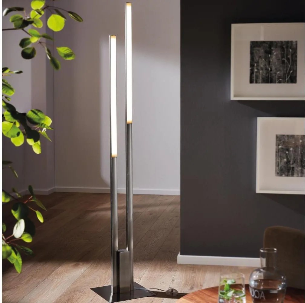 Eglo 55972 -LED RGBW Димируема подова лампа FRAIOLI-C LED/34W/230V матиран хром+дистанционно управление