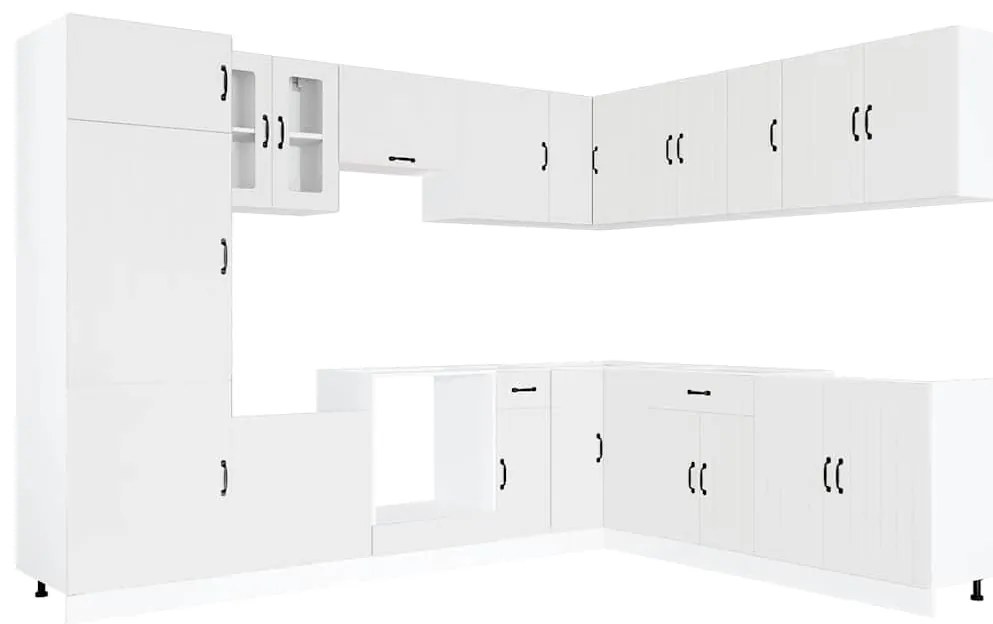 3314981 vidaXL Комплект кухненски шкафове от 14 части Lucca, инженерно дърво