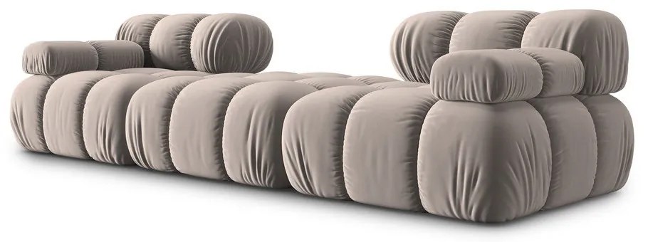 Светлокафяв кадифен модулен ъглов диван (променлив) Bellis – Micadoni