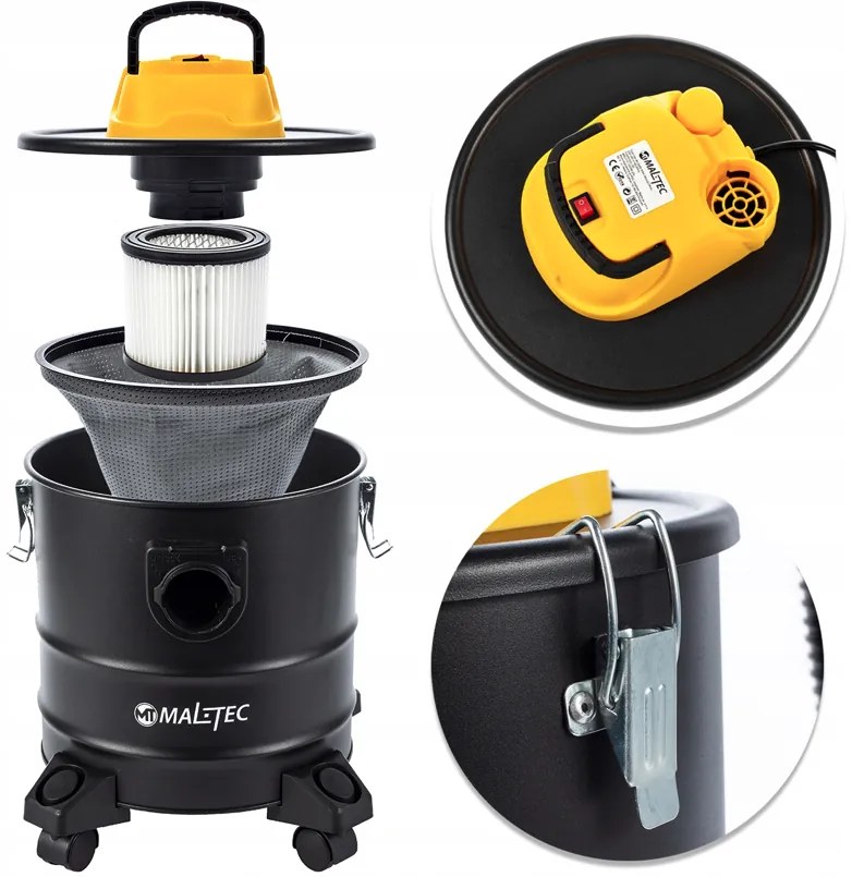 Индустриална прахосмукачка за пепел с филтър HEPA ML1800-ASH 18L