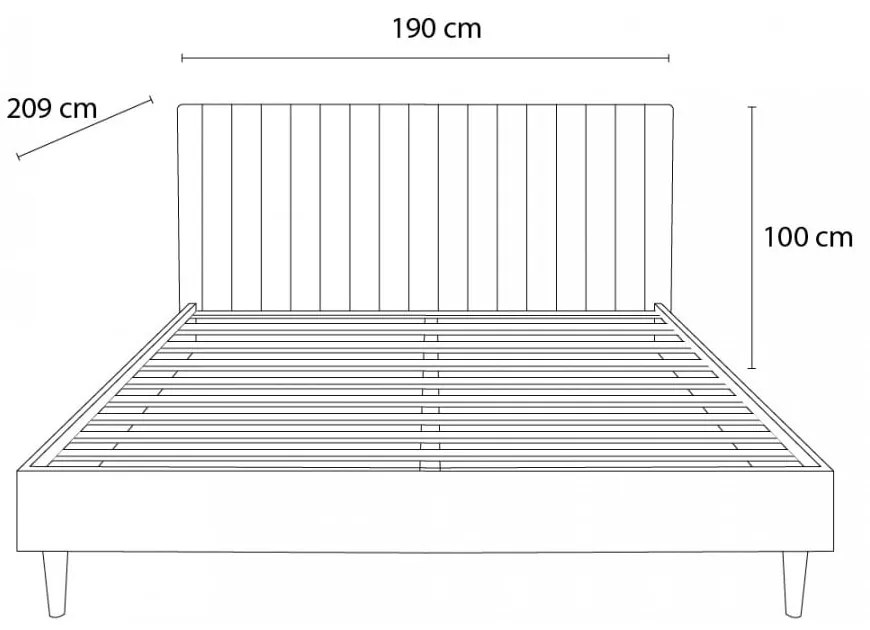Бежово/натурално двойно легло с решетка 180x200 cm Oceane - Bobochic Paris